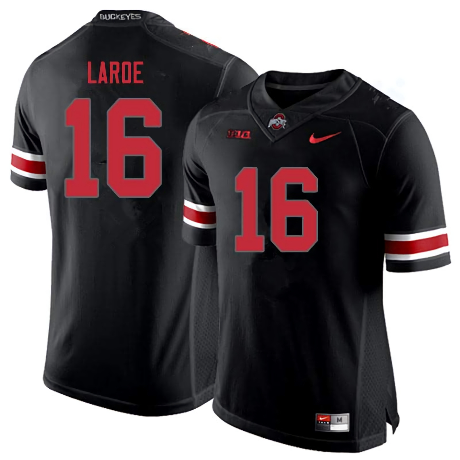 Jagger LaRoe Ohio State Buckeyes Men's NCAA #16 Nike Blackout College Stitched Football Jersey OFR2356TQ